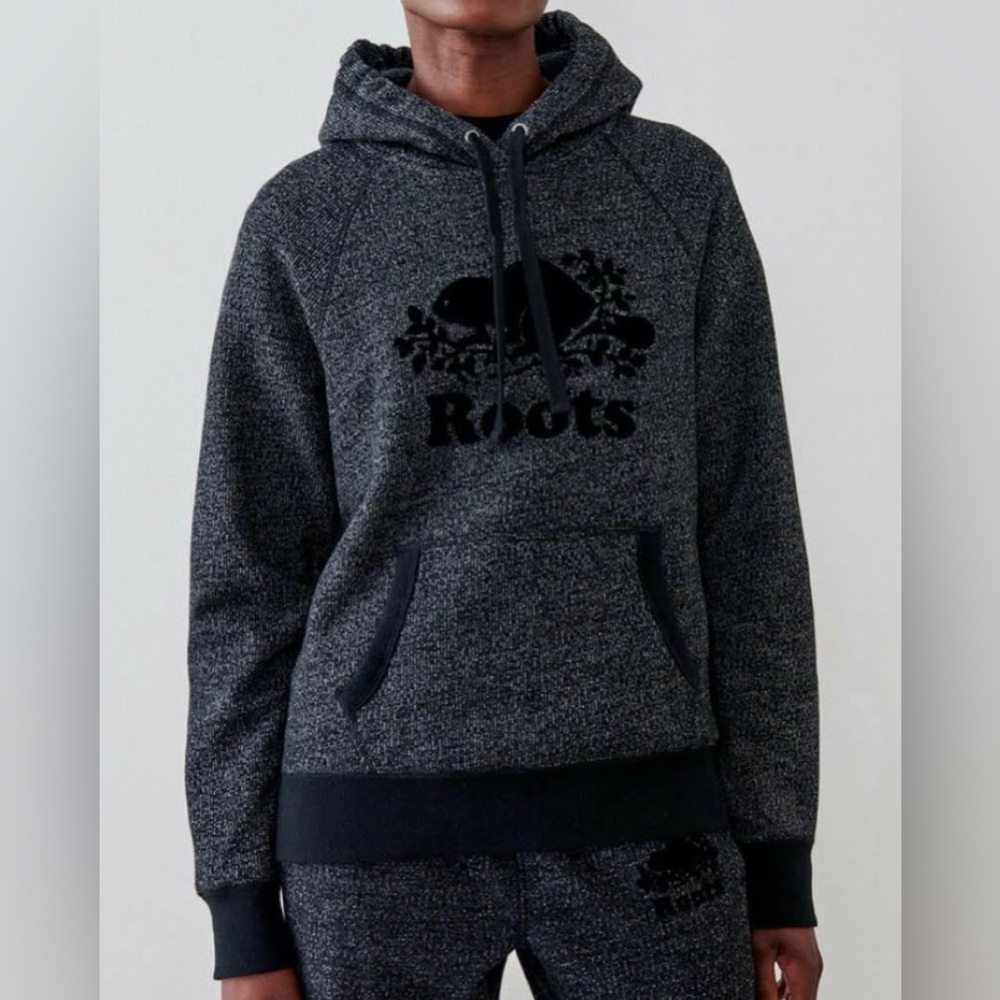 Roots Dark Gray Heather Logo Hoodie
